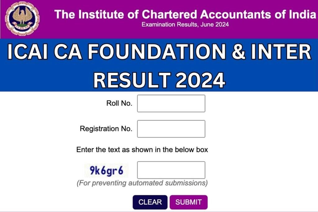 ICAI CA Foundation, Inter Result 2024 Live